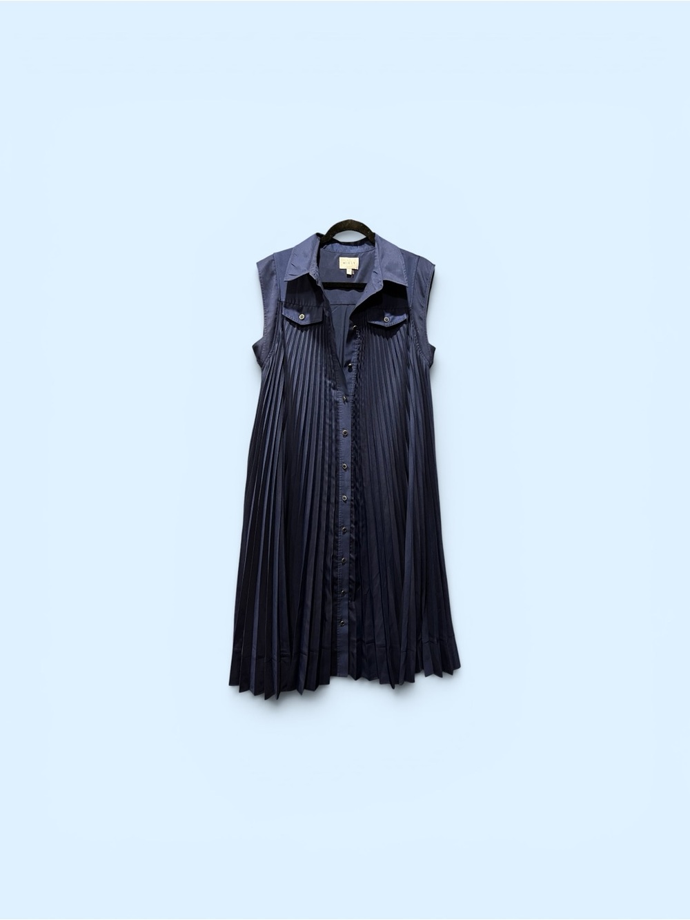 Milly Women’s Johanna Navy Sleeveless Pleated Dress